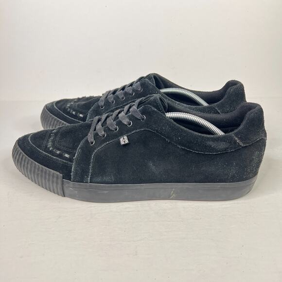 TUK Suede Leather Pointed Bumper Shoes Creepers Goth Black Mens 13 - Picture 3 of 9